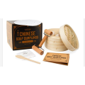 Bamboe stoomboot cadeau set voedselcontainer voor knoedel